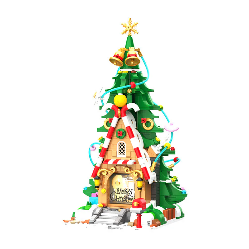 ♪ Christmas Pixie House Hands Swing Music Box ♪ 佳奇积木 JAKI JK5128