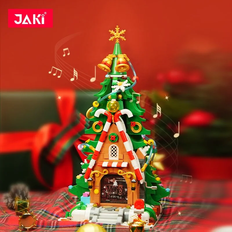 ♪ Christmas Pixie House Hands Swing Music Box ♪ 佳奇积木 JAKI JK5128 image 2