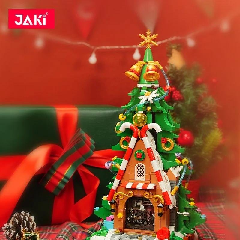♪ Christmas Pixie House Hands Swing Music Box ♪ 佳奇积木 JAKI JK5128 image 4