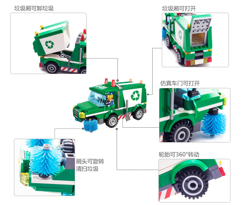 Garbage truck 启蒙 QMAN/ENLIGHTEN/Keeppley 1111 image 5