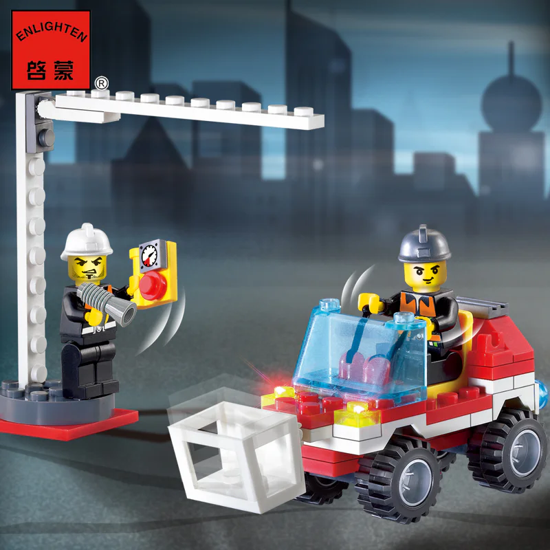 Fire: single bridge fire truck 启蒙 QMAN/ENLIGHTEN/Keeppley 903 image 2