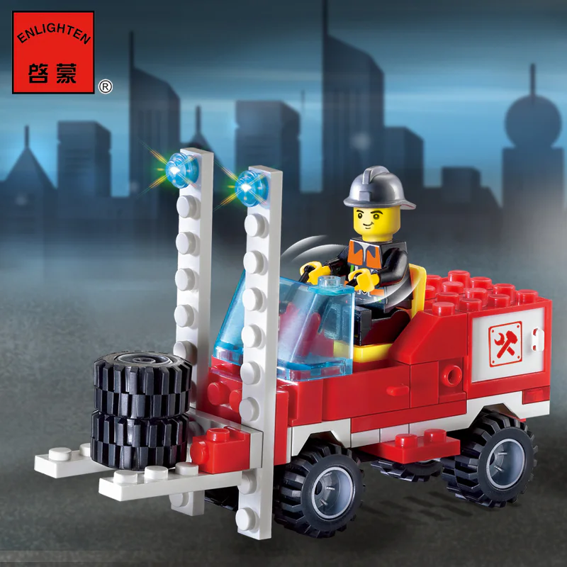 Fire: single bridge fire truck 启蒙 QMAN/ENLIGHTEN/Keeppley 903 image 3