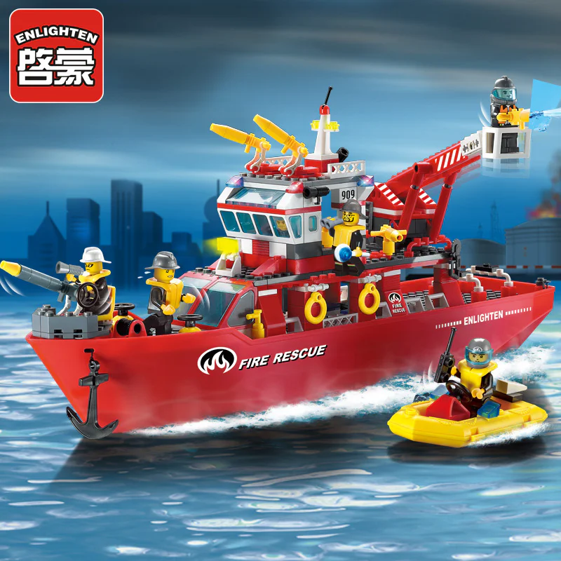 Fire: multi-purpose fire boat 启蒙 QMAN/ENLIGHTEN/Keeppley 909 image 1