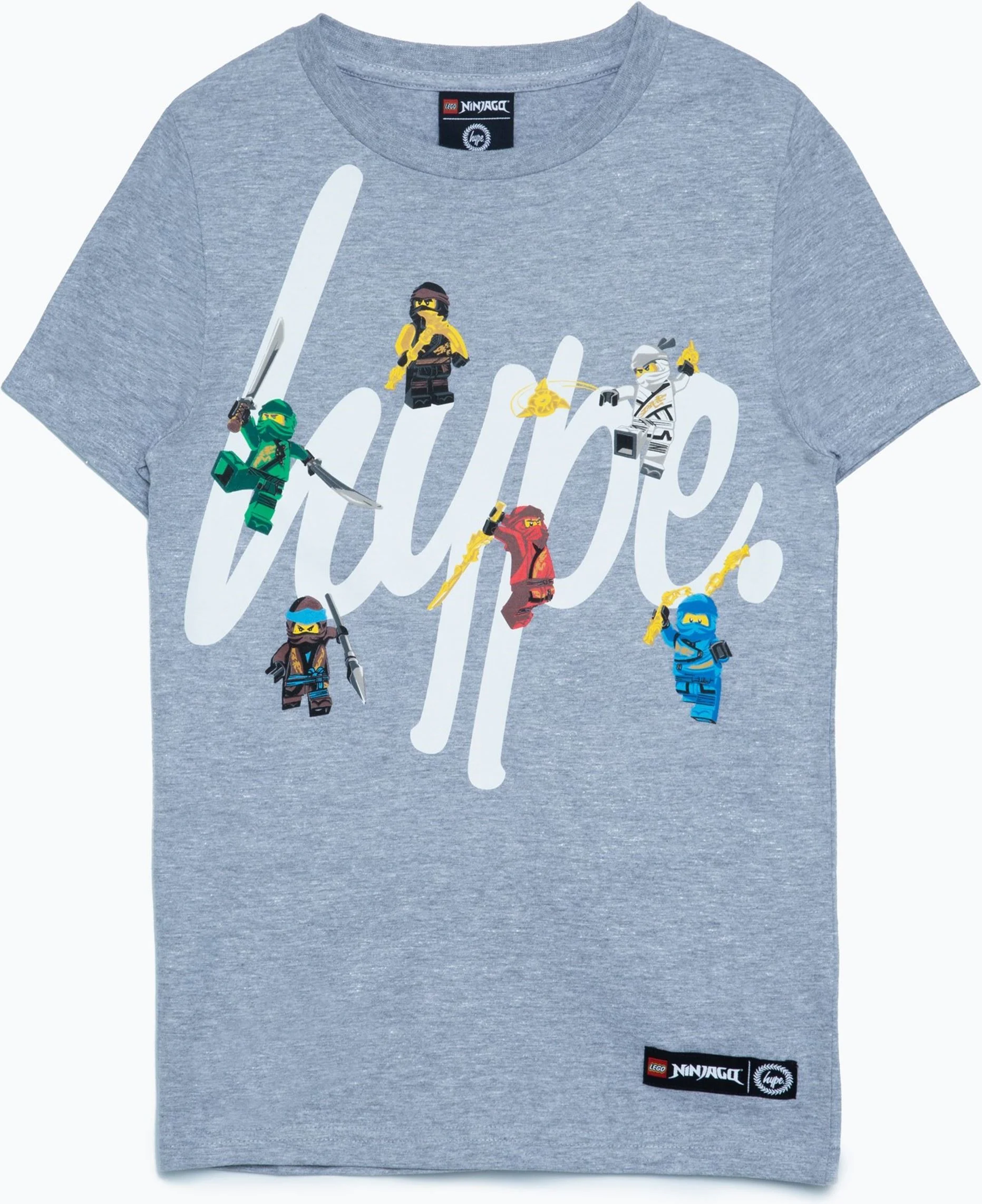 Clothing: Hype X LEGO NINJAGO Gray Squad Script Adults' T-Shirt 乐高 LEGO 5006235
