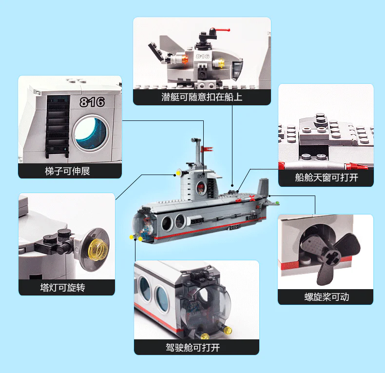 Military: submarine 启蒙 QMAN/ENLIGHTEN/Keeppley 816 image 1