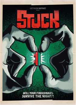 'Stuck' Retro poster