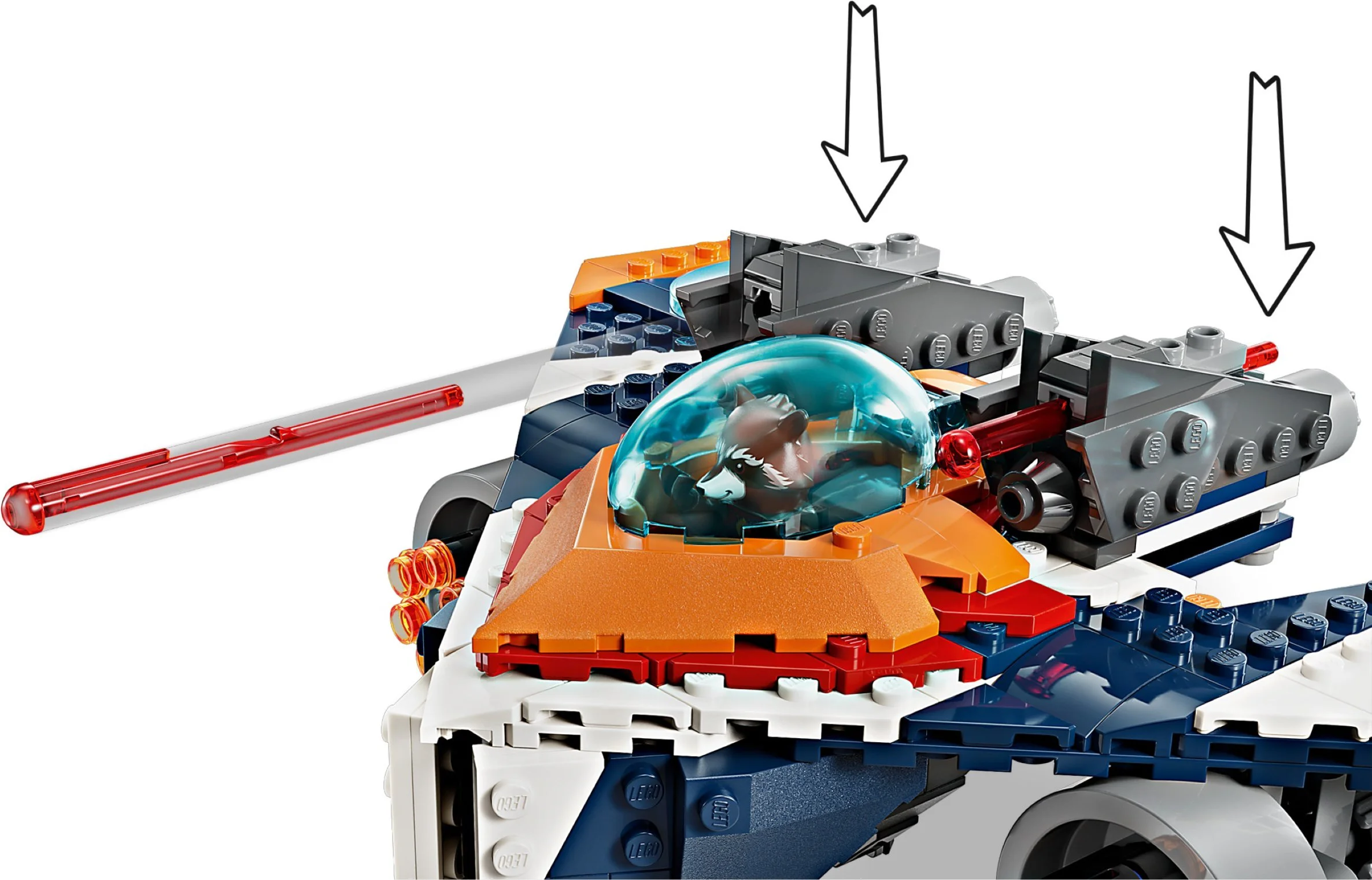 Rocket raccoon's war bird ship fought for Ronan 乐高 LEGO 76278 image 5