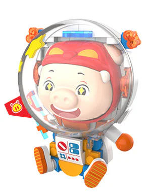 Piggy Man: Space Pig Refrigerator Paste 佳奇积木 JAKI JK6830 image 1