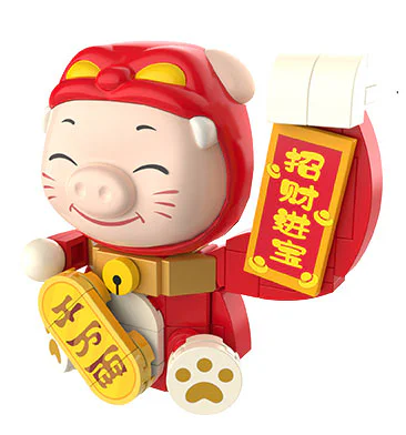 Piggy Man: Rewarding pig refrigerator 佳奇积木 JAKI JK6833 image 1