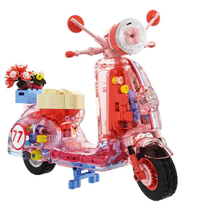 The tide wants to create something: a small, transparent motorcycle 佳奇积木 JAKI JK8325-2