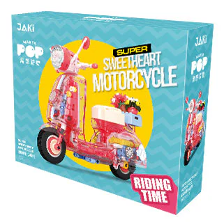 The tide wants to create something: a small, transparent motorcycle 佳奇积木 JAKI JK8325-2 image 1