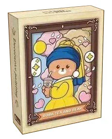 Milk tea and bear, wood decorations