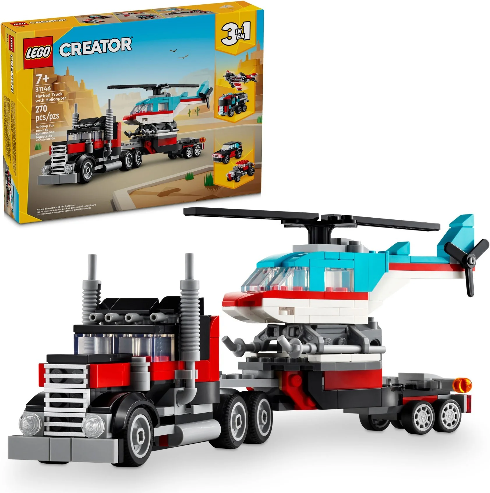 Helicopter flat-bed transport vehicle 乐高 LEGO 31146 image 1