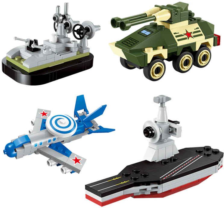 MILITARY: MINI-MILITARY 4 ALPHA ARMOURED VEHICLES, E-3 EARLY-WARNING AIRCRAFT, NUCLEAR-POWERED AIRCRAFT CARRIERS, GASKET LANDING BOATS 启蒙 QMAN/ENLIGHTEN/Keeppley 1230 image 2