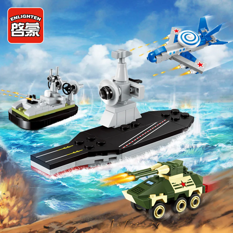 MILITARY: MINI-MILITARY 4 ALPHA ARMOURED VEHICLES, E-3 EARLY-WARNING AIRCRAFT, NUCLEAR-POWERED AIRCRAFT CARRIERS, GASKET LANDING BOATS 启蒙 QMAN/ENLIGHTEN/Keeppley 1230 image 30
