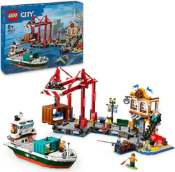 Seaside Harbour with Cargo Ship