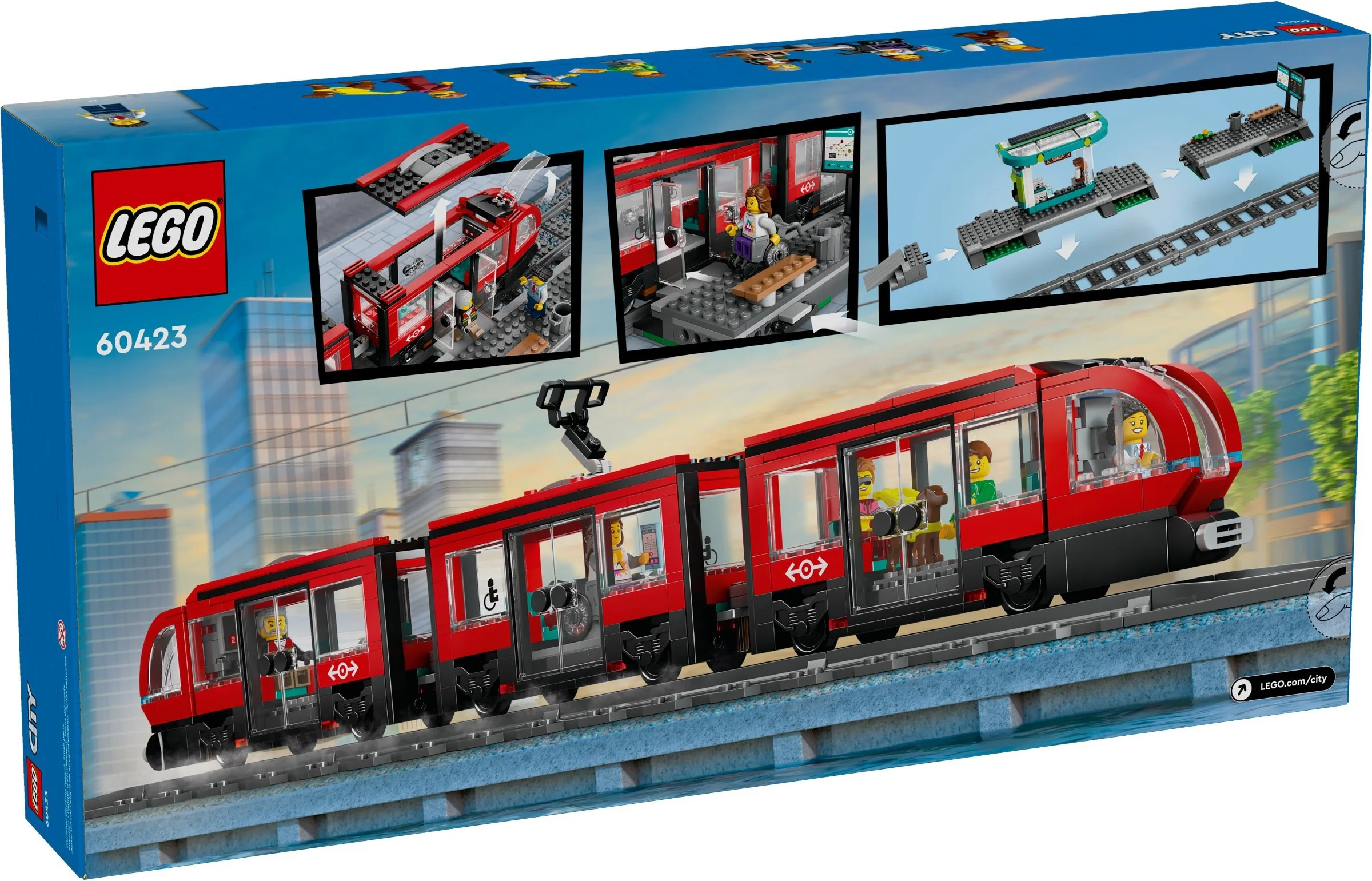 The city has a tram 乐高 LEGO 60423 image 2