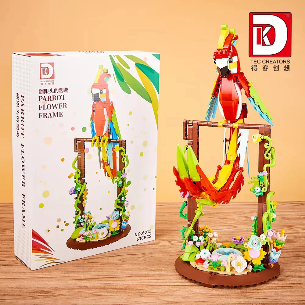 The parrot with his back, red 得客创想 DK 6015 image 1