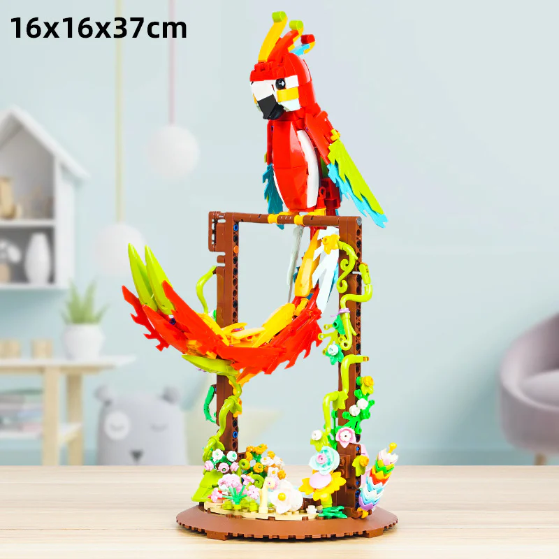 The parrot with his back, red 得客创想 DK 6015 image 2