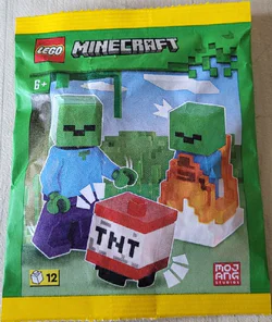 Zombie with Burning Baby Zombie and TNT