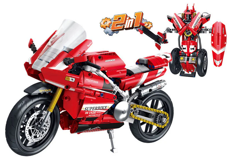 RV: Red Double Motorcycle 方橙积木 Forange FC9306