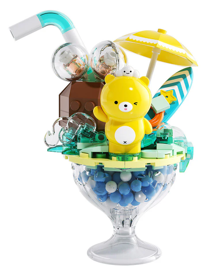 Bear David Windsor's ice cream shop: Bear David's Coconut Pop Cup 佳奇积木 JAKI JK6207
