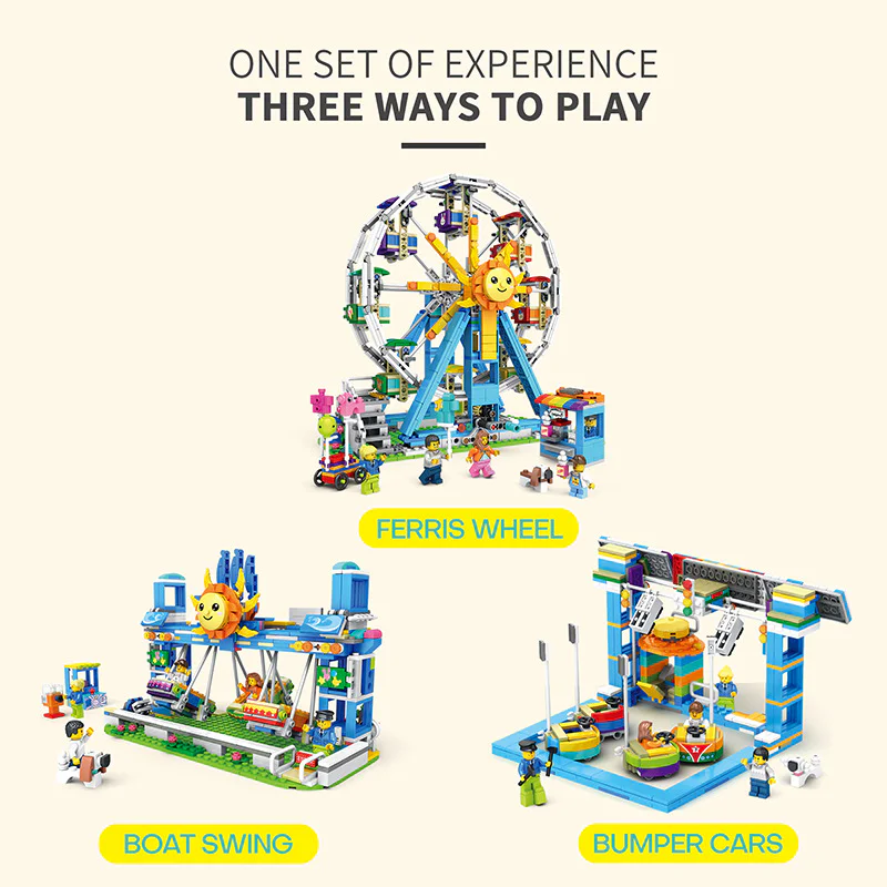Ferris wheel, pirate ship, bumper cars. 聚航科技 81001 image 1