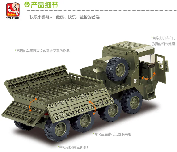 ARMY FORCE II: HEAVY TRANSPORT VEHICLES, ARTILLERY VEHICLES 小鲁班 Sluban M38-B0302 image 1