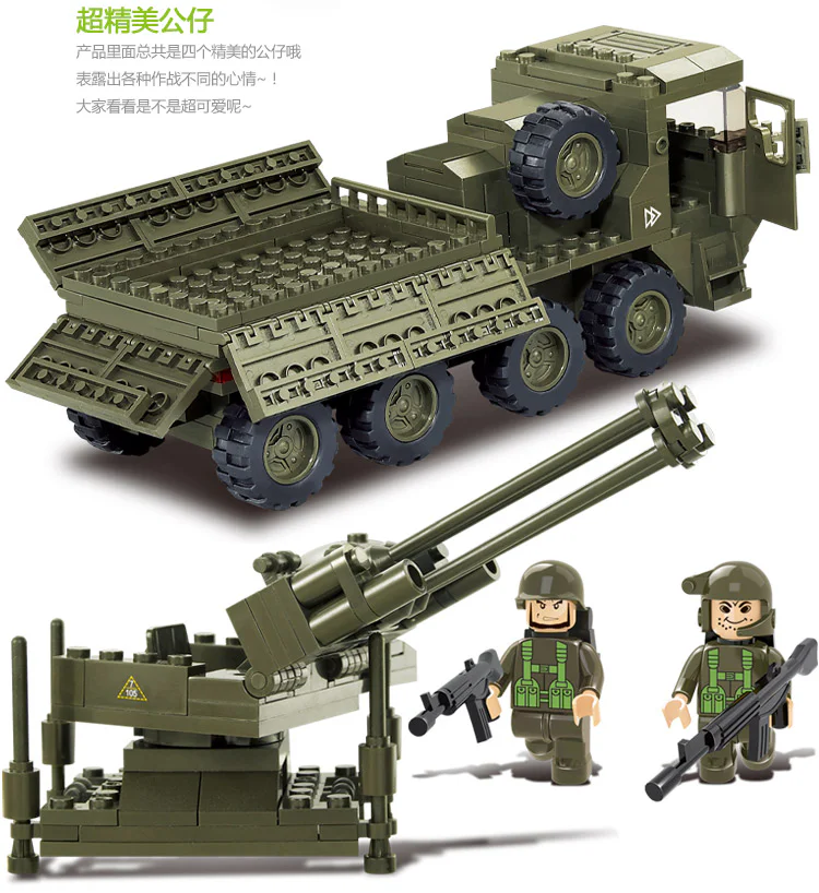 ARMY FORCE II: HEAVY TRANSPORT VEHICLES, ARTILLERY VEHICLES 小鲁班 Sluban M38-B0302 image 2