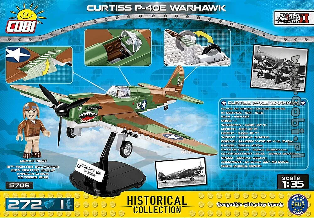 CURTIS P-40E EAGLE FIGHTER COBI 5706 image 1