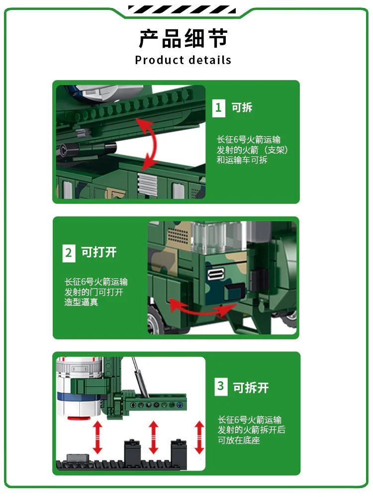 Aerospace: Long March 6 rocket transport launch 潘洛斯 PANLOSBRICK 691010 image 5