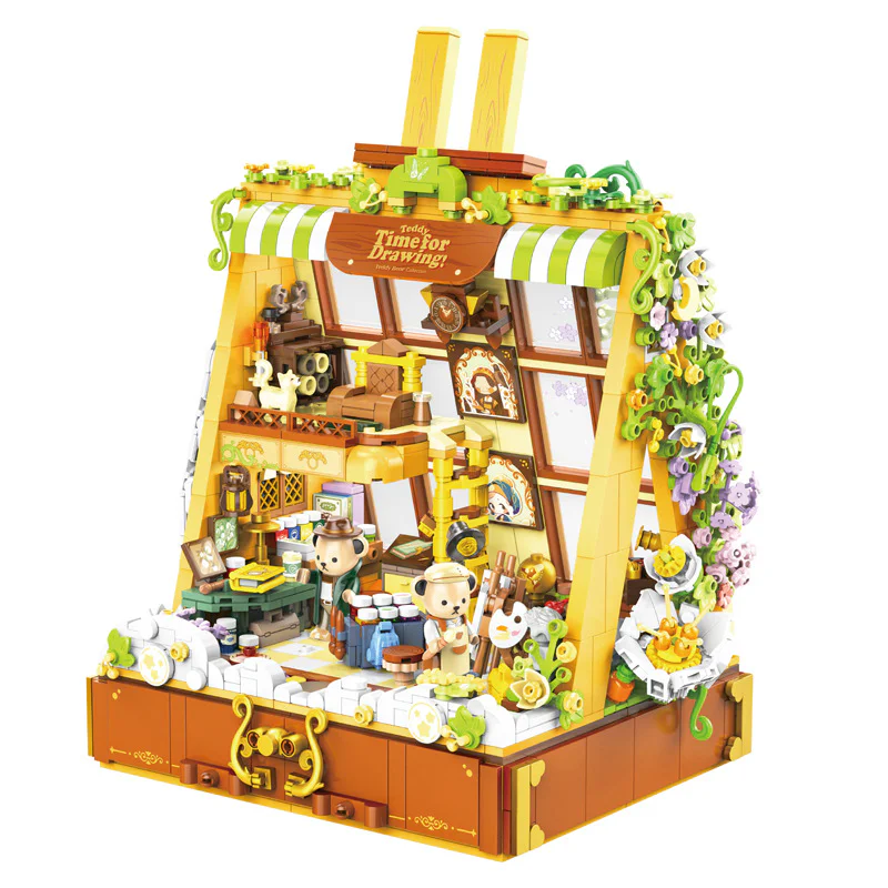 Teddy Bear: Flower painting 潘洛斯 PANLOSBRICK 881304
