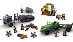 Section 4 Flak 38 20mm anti-aircraft gun, Sd. Kfz2 semi-tracked motorcycle, GAZ-67B military Land Cruiser, M1938 120mm heavy mortar