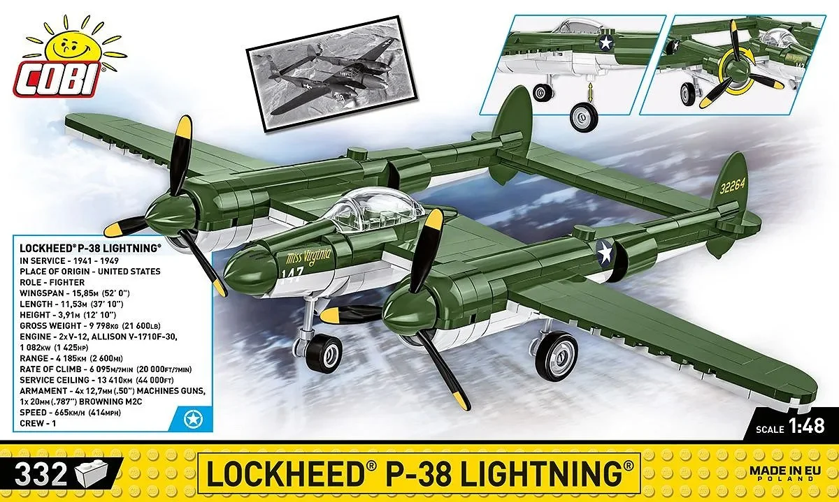 UNITED STATES P-38 FIGHTERS COBI 5882 image 3