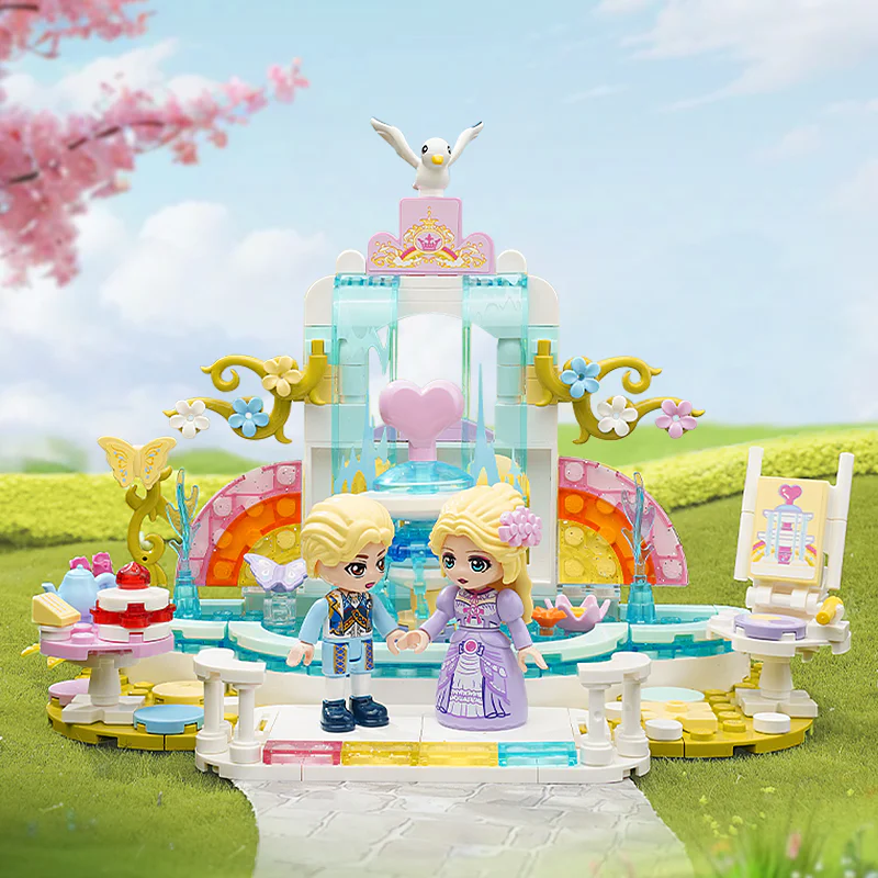 Princess Leah: Flower Fountain Garden QMAN/ENLIGHTEN/Keeppley 32028 image 1