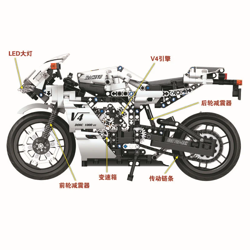 Racing motorcycle 1:6 scale model MOC-24892 image 2