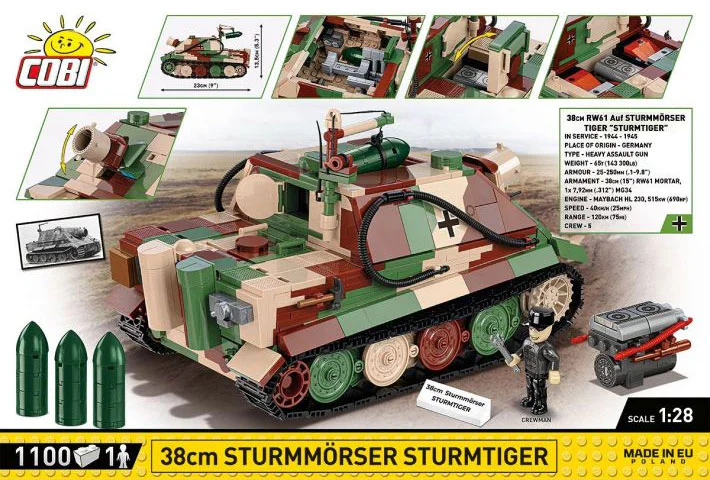 38-cm assault mortars, tiger-type tanks COBI 2585 image 3