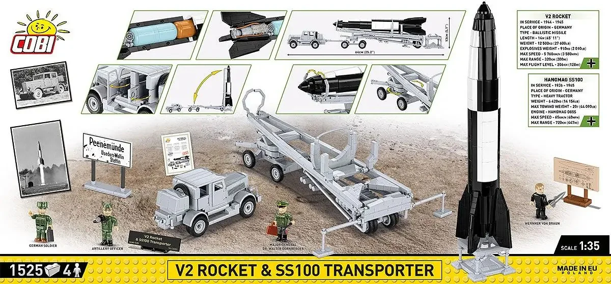 V2 ROCKET AND JAGUAR SS 100 TRANSPORT VEHICLE COBI 3119 image 4