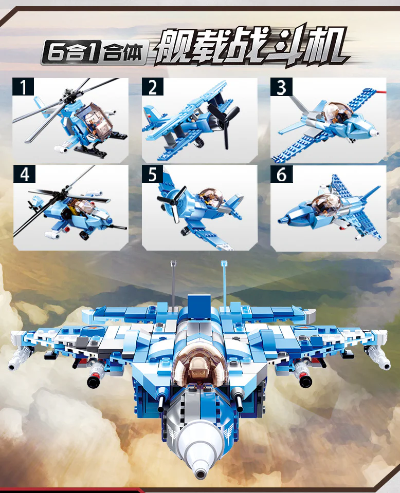 "Shanggao Airborne Special Regiment, Six Harmonization Carrier-Based Fighter Jets." 小鲁班 Sluban M38-B0666D image 5