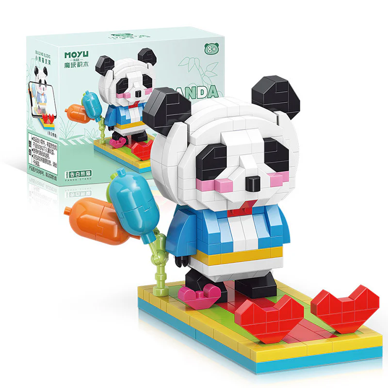 Panda putting up a stand: a watermelon panda 魔域积木 MOYUBLOCK MY93017 image 1