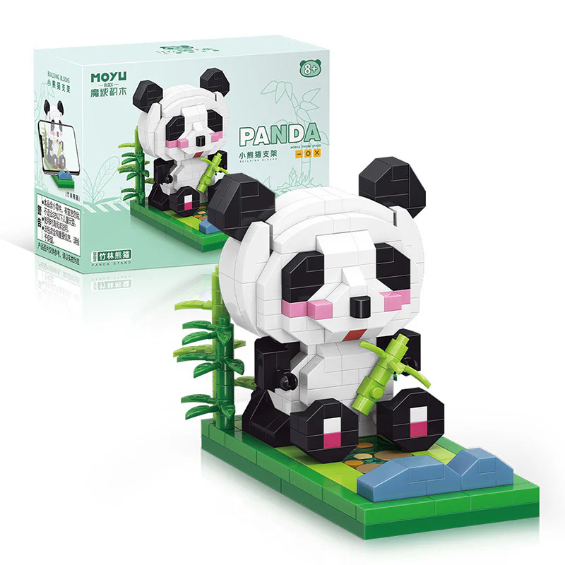 Panda putting up a stand: bamboowood panda 魔域积木 MOYUBLOCK MY93013 image 1
