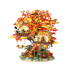 Akino tree house in the fall yard
