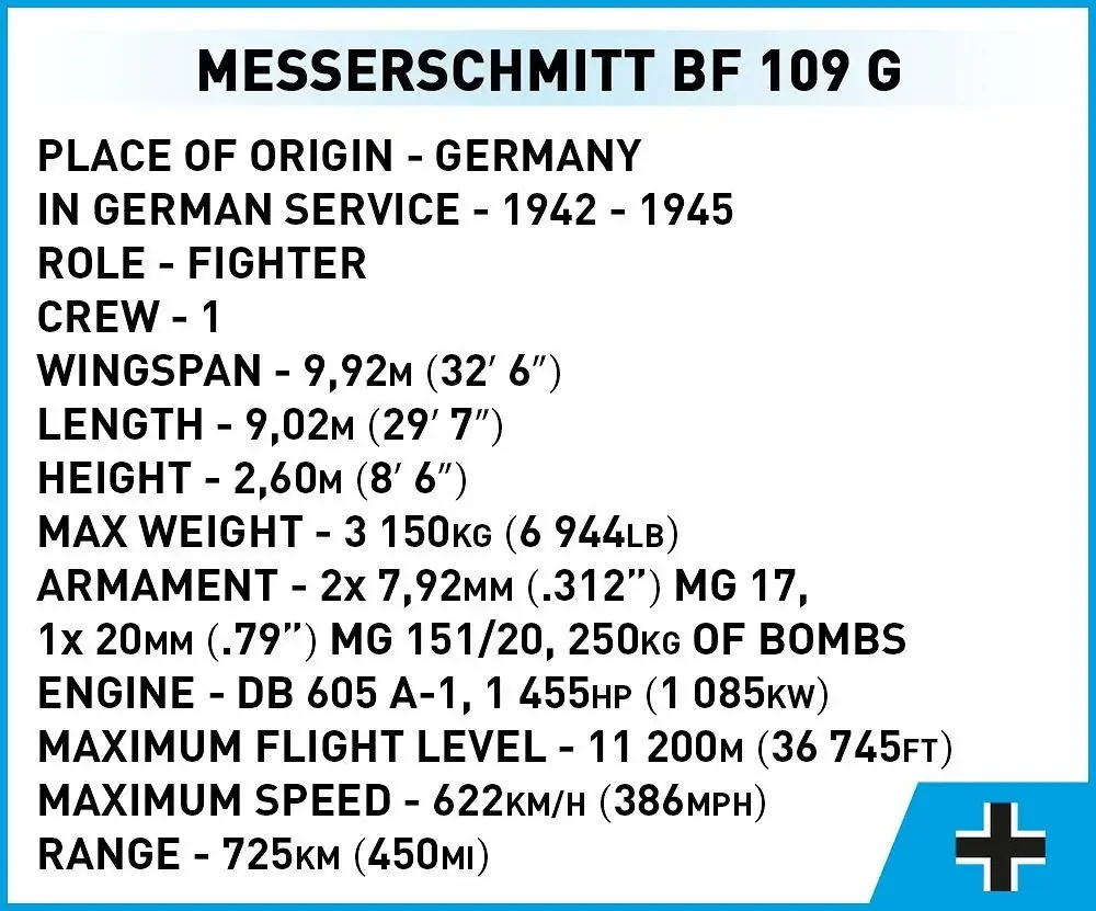 Messeschmidt Bf-109 G 1:32 COBI 5761 image 3