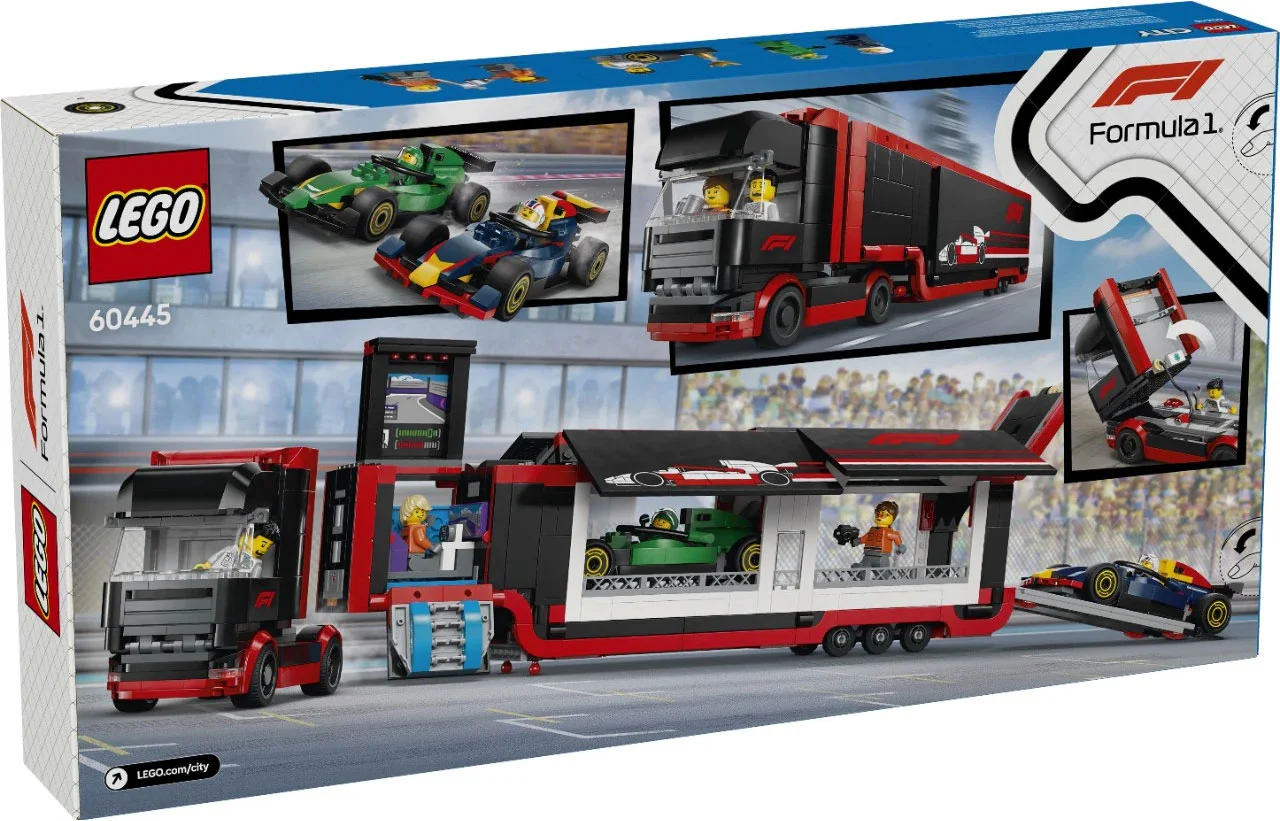 F1 TRUCK AND RED BULL, RB20 AND ASTON MARTIN AMR24 F1 乐高 LEGO 60445 image 1