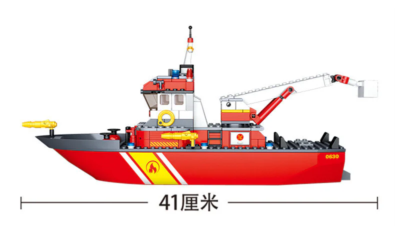Fire hero: Pioneer Fire Boat 小鲁班 Sluban M38-0630 image 2