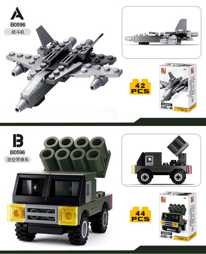 ARMY FORCES: LOADING EQUIPMENT CREATIVE N-CHANGE 4 小鲁班 Sluban M38-B0596 image 1