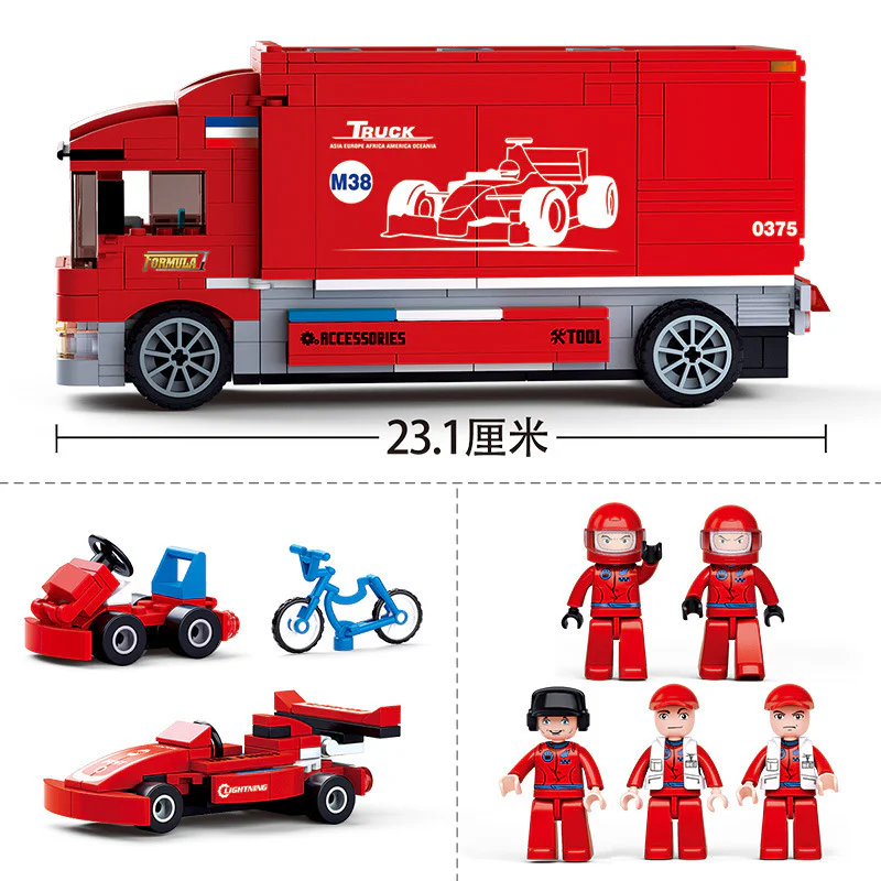 EQUATION RACE II: F1 RACE TOUR TRUCK 小鲁班 Sluban M38-B0375 image 2