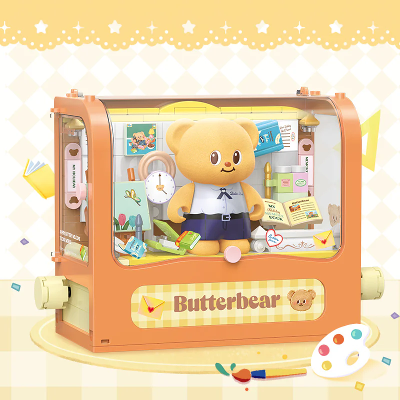 Butter Bear changed his diary, six sections, art, little baker, baby-free, stage practice, pyjamas, beach holidays TOP TOY TC2611 image 2