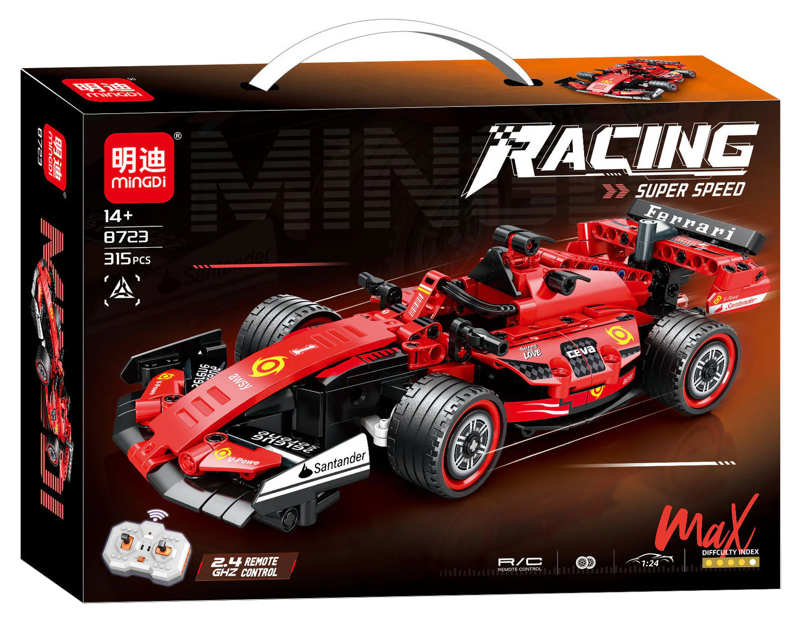 The red remote-control block racing car 明迪 minGDi/磊宝 LEIBAO 8723 image 1