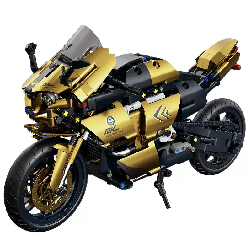 A black gold BMW motorcycle on the track 星涯优品 88804